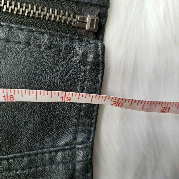 ASHLEY Size M Dark Gray Faux Leather Vest Moto Zip - Picture 7 of 7